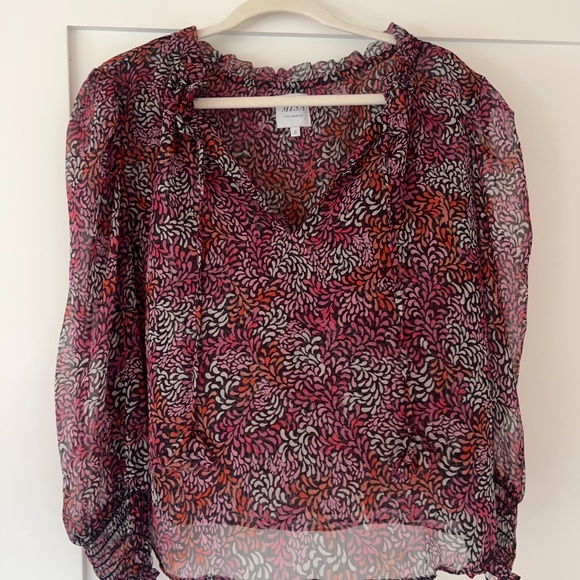 MISA Women's Red Siena Long Sleeve Autumn Leave Top Size small - Picture 6 of 6